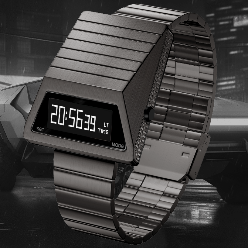 ROBLER 38 Stainless Steel Digital Retro Watch for Men and Women Tech Future Style Racing Wristwatch ROMANO GIRALDI