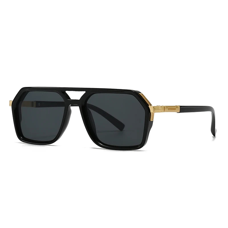 New European and American Style Men's Aviator Glasses, Retro Double Bridge Square Frame Sunglasses, Cross-Border Ready 62013 GIORGIO MARENO