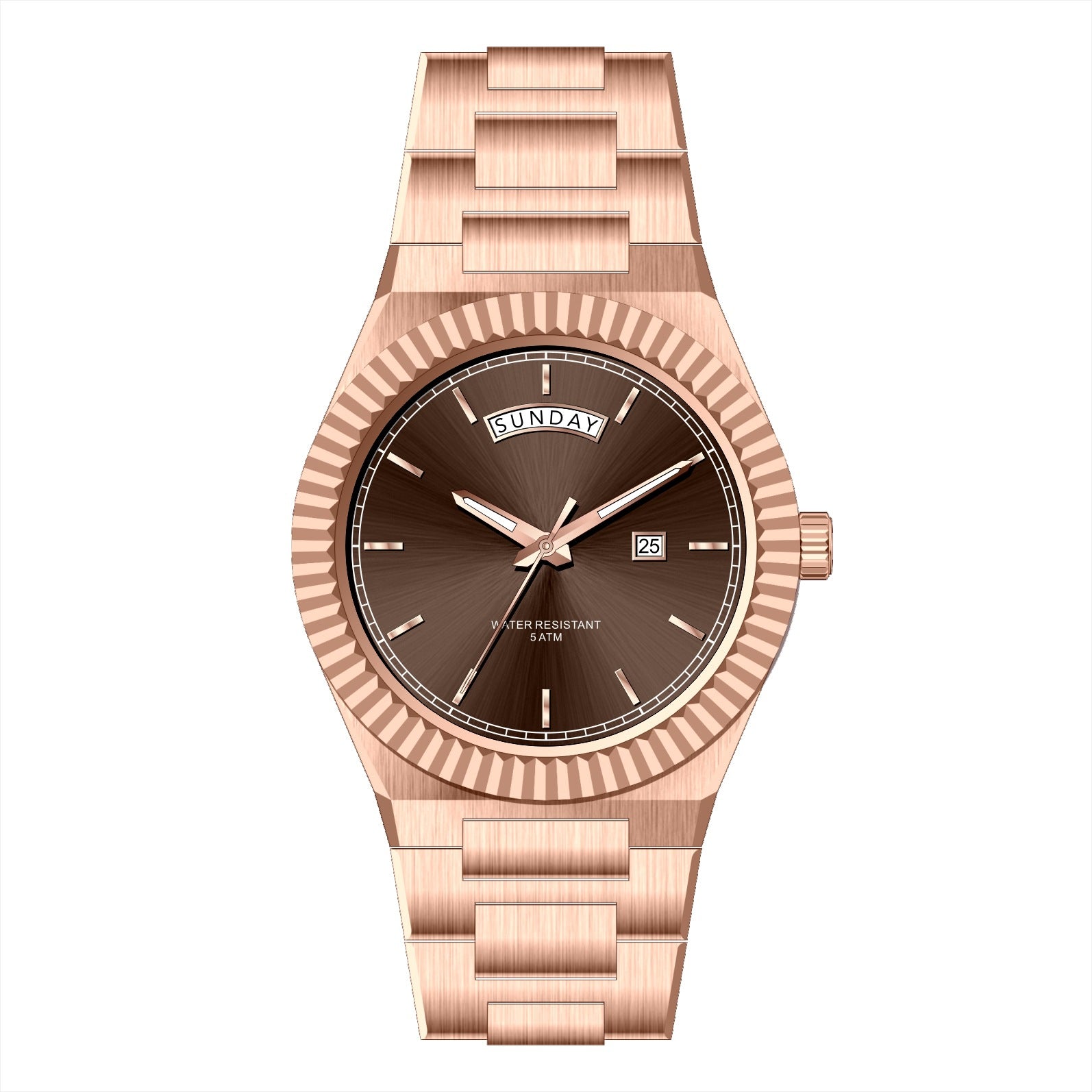 AURIXA BR – Men’s Rose Gold Chocolate Brown Dial Elegant Fashion Watch