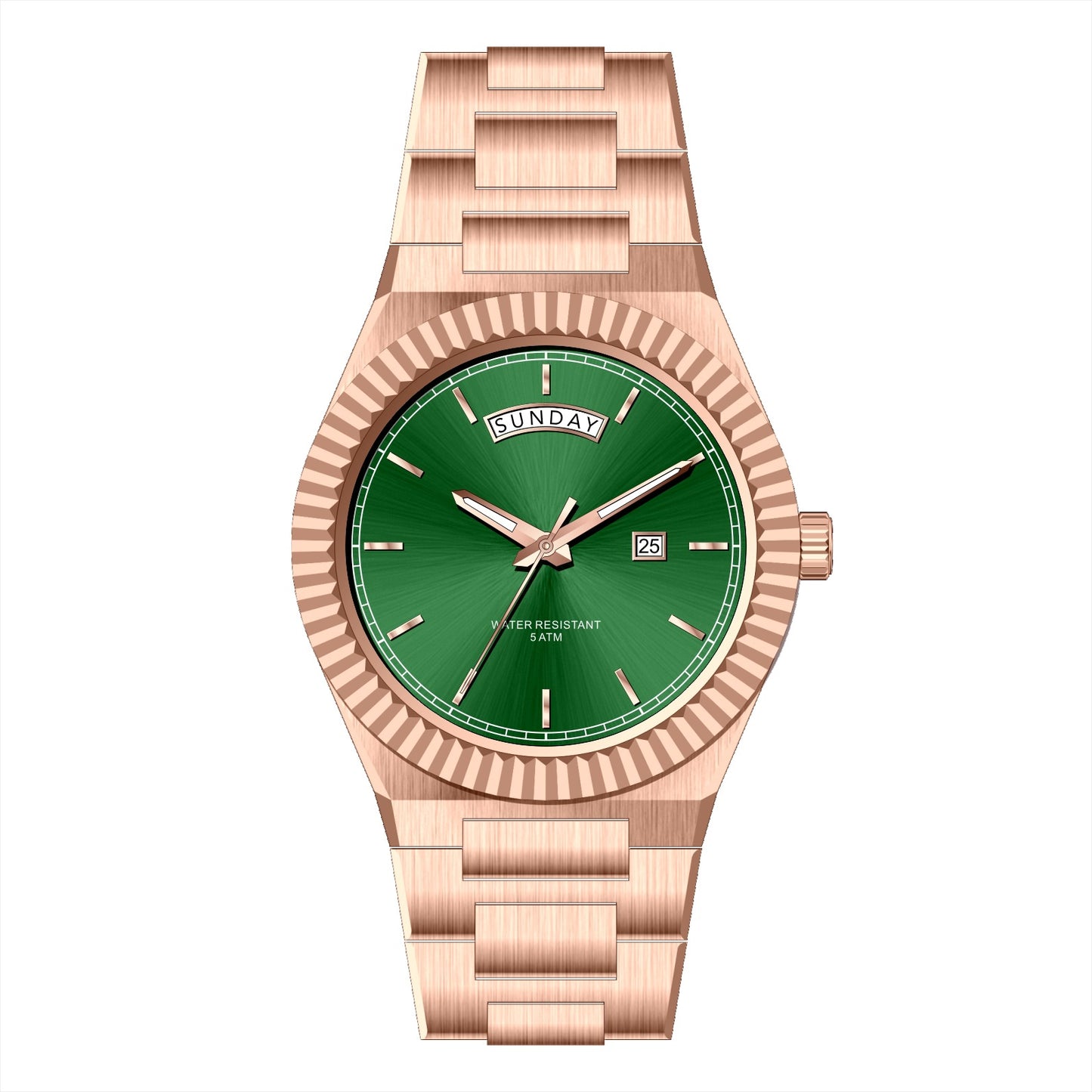 AURIXA EG – Men’s Rose Gold Emerald Green Dial Premium Dress Watch