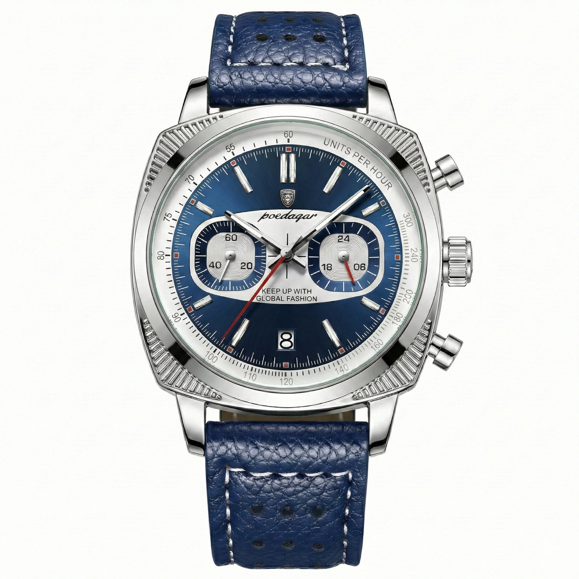 Giorgio Mareno ZELVORIN men's luxury chronograph watch with tachymeter bezel, stainless steel band and detailed dial.