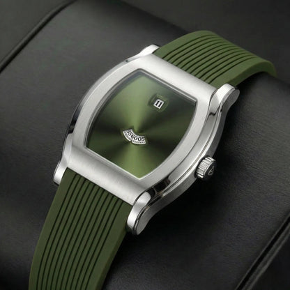 Men's futuristic designer watch by GIORGIO MARENO with a sleek silicone strap and modern, innovative style.