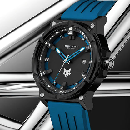 Men’s tactical sport watch by Gregor Palmer with silicone band, featuring durable design and multiple functions on the watch face.