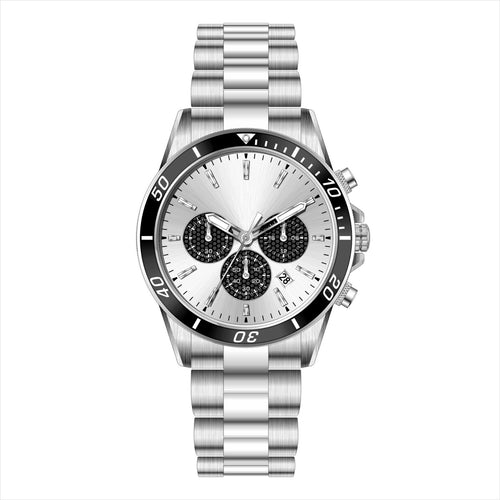 MERXON SP – Men’s Silver Panda Dial Chronograph Steel Business Watch
