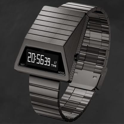 ROBLER 38 Stainless Steel Digital Retro Watch for Men and Women Tech Future Style Racing Wristwatch ROMANO GIRALDI