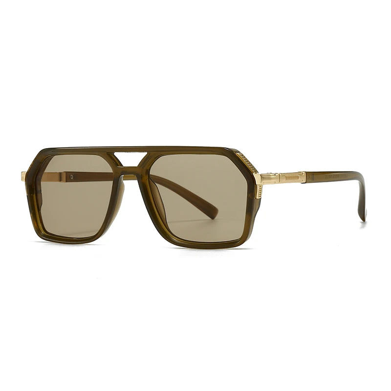 New European and American Style Men's Aviator Glasses, Retro Double Bridge Square Frame Sunglasses, Cross-Border Ready 62013 GIORGIO MARENO