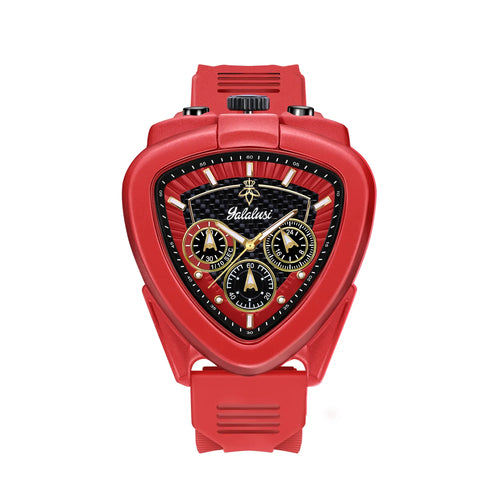 Giorgio Mareno KALYRON men's luxury sport chronograph watch with multi-function dial, black strap, and stainless steel case.