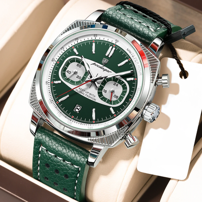 Giorgio Mareno Zelvorin men's luxury chronograph watch with tachymeter bezel, stainless steel band, and detailed dial.