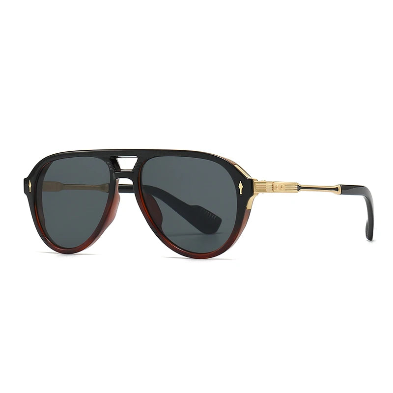 New European and American Style Men's Aviator Glasses, Retro Double-Bridge Square Frame Sunglasses, Cross-Border Wholesale in Stock 6052 GIORGIO MARENO