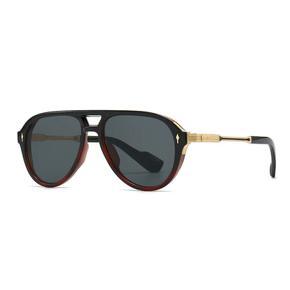 New European and American Style Men's Aviator Glasses, Retro Double-Bridge Square Frame Sunglasses, Cross-Border Wholesale in Stock 6052 GIORGIO MARENO