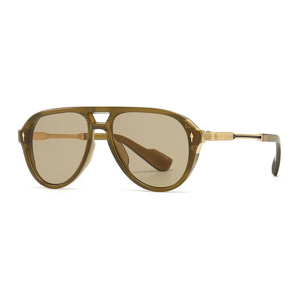 New European and American Style Men's Aviator Glasses, Retro Double-Bridge Square Frame Sunglasses, Cross-Border Wholesale in Stock 6052 GIORGIO MARENO