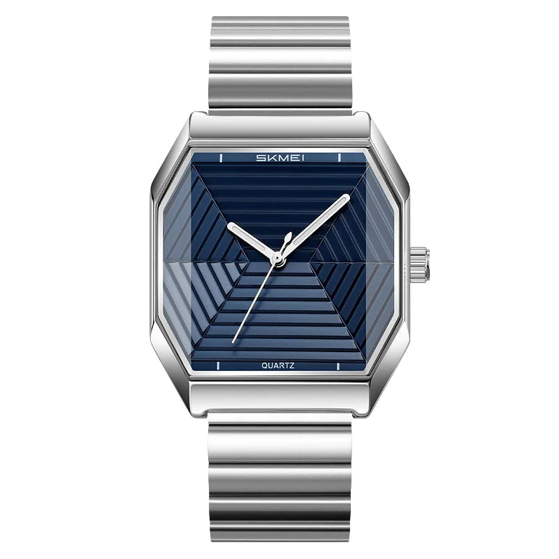 SKMEI 9393 Fashion Quartz Watch Unique Design Stainless Steel Men's Wristwatches Elegant Watches for Men relógios masculino MARTINO VALENTI