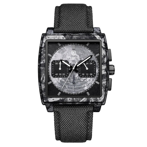 Giorgio Mareno Ecliptic men's sport watch with chronograph function, black dial, stainless steel case, and sporty design.