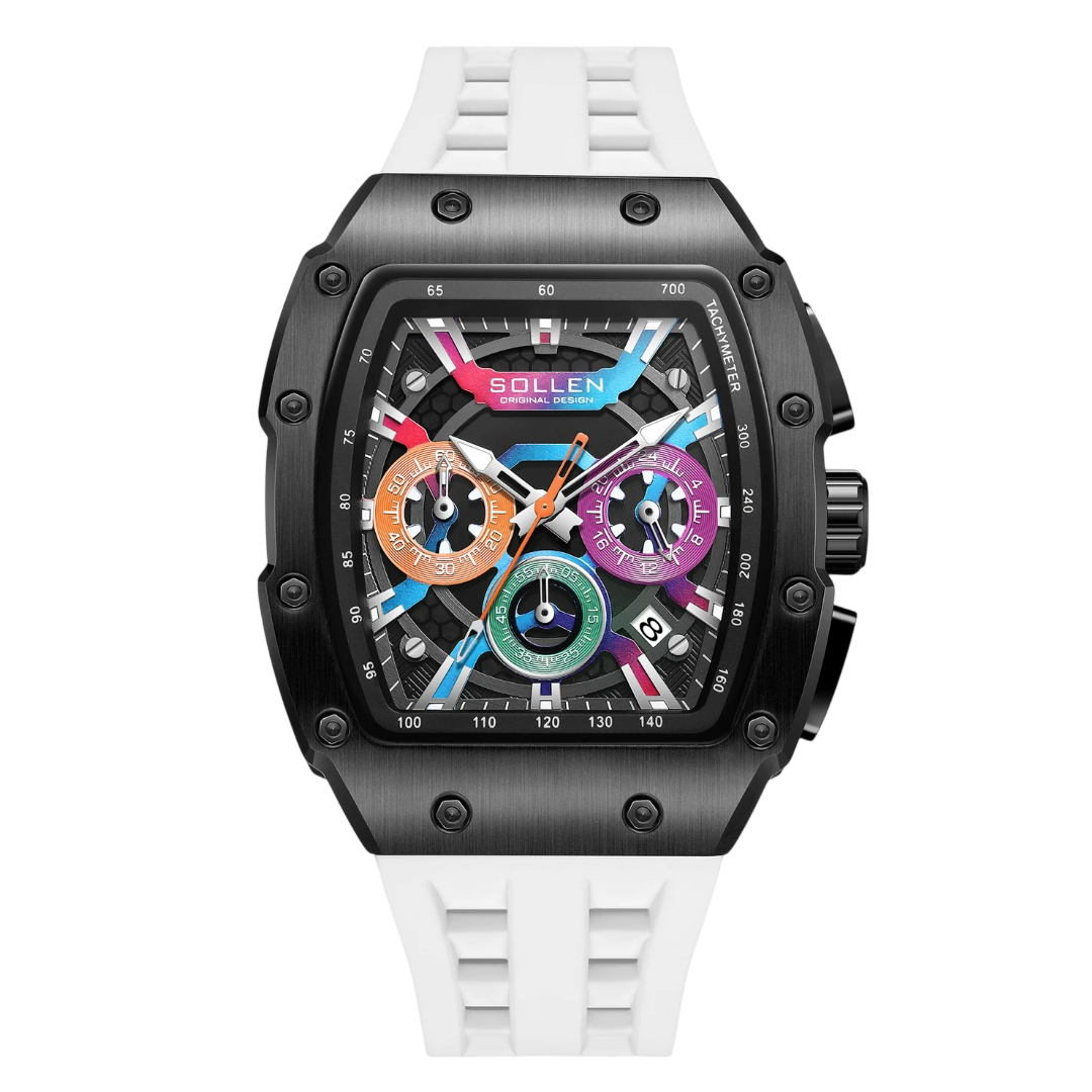 Giorgio Mareno MYTHORQ smartwatch with sleek black strap and digital display, showing time and fitness tracking features.