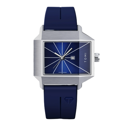 Men’s Giorgio Mareno GRAVONX square dial watch with minimalist face, black strap, and sleek design.