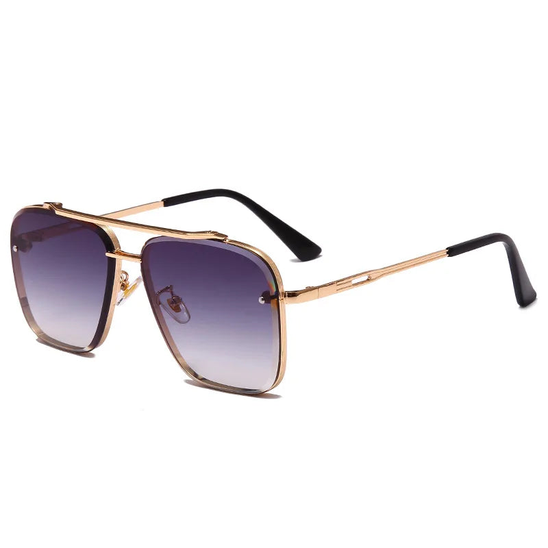 New Metal Square Gradient Sunglasses Fashionable Men Women Luxury Sunglasses Outdoor Sports Driving Fishing Goggles UV400 GIORGIO MARENO