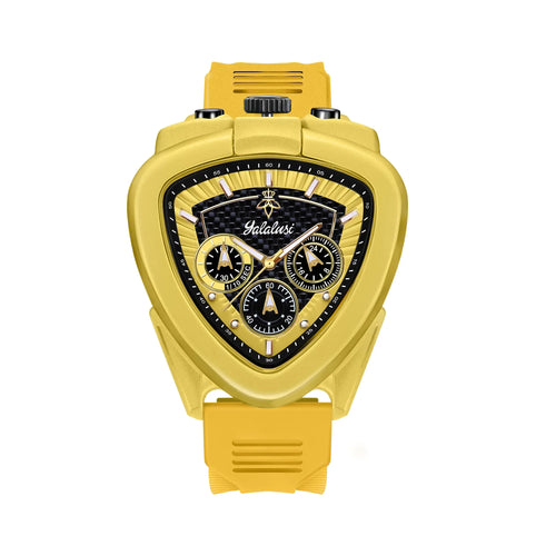 Giorgio Mareno Kalyron men's luxury sport chronograph watch with multi-function dial and silver metal band.