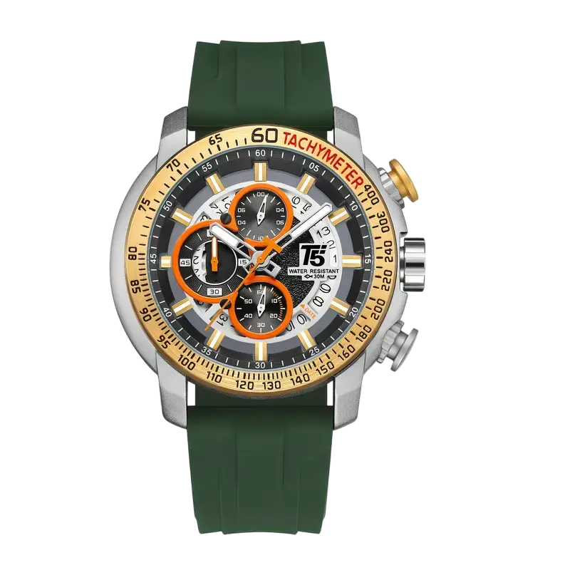 Gregor Palmer MAXRION watch with black strap and round face, featuring minimalist design and white dial.